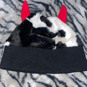 Cow print devil horn beanie 🐄 😈